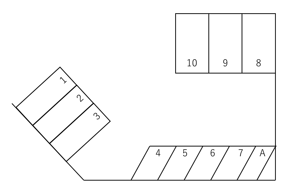 共和町5丁目駐車場の駐車配置図