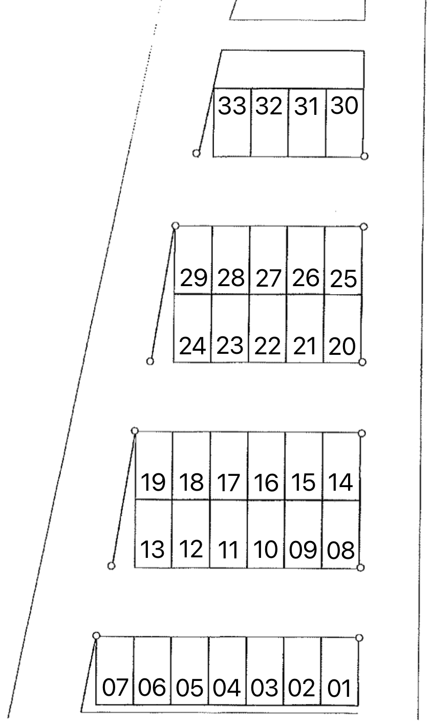 八木昭夫 駐車場 P-1の駐車配置図