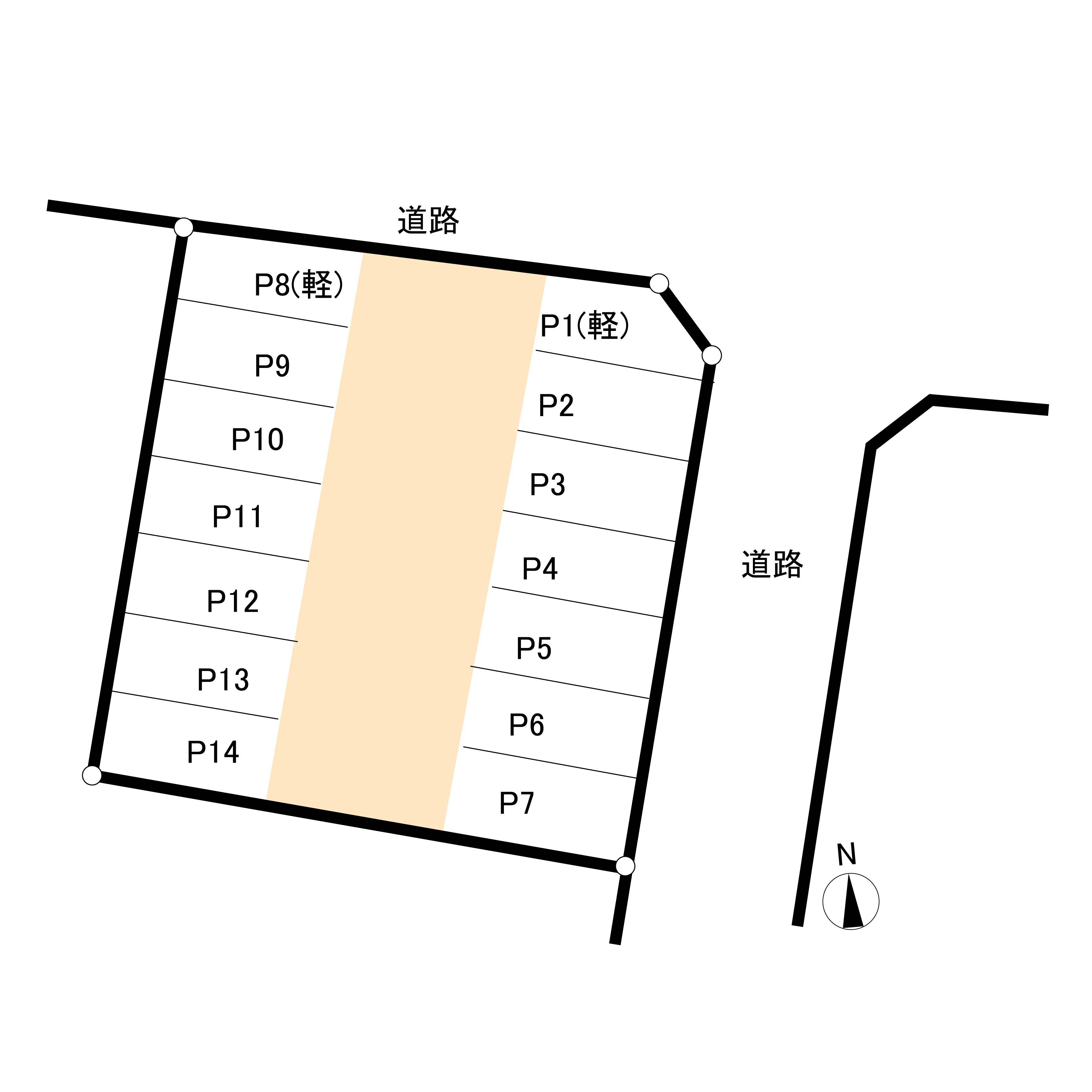 坂戸市南町駐車場の駐車配置図