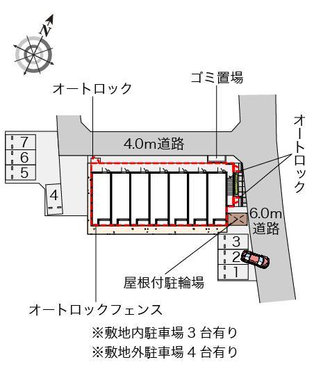 カサラソ(54023) 敷地外駐車場の駐車配置図