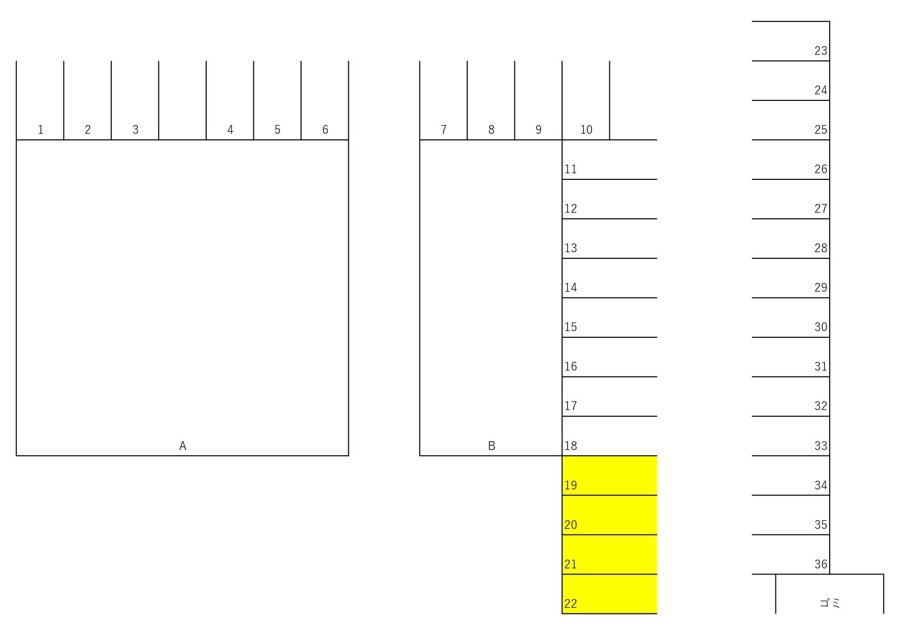 RAMBLE月極駐車場の駐車配置図