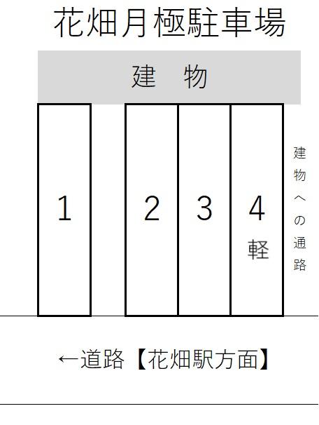 花畑月極駐車場の駐車配置図