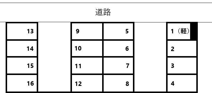 ハセガワパーキングの駐車配置図