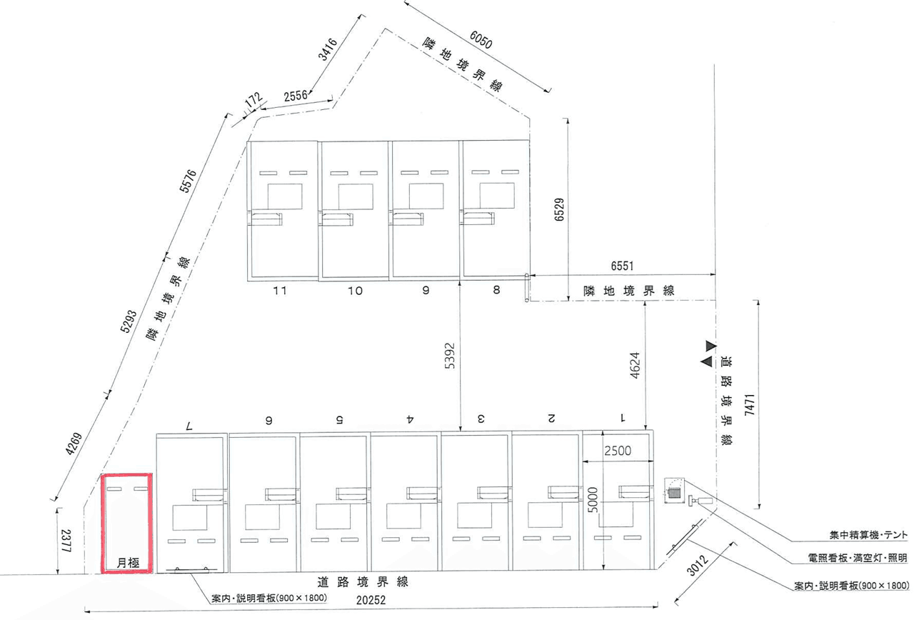 アルゴパーク武雄温泉駅前の駐車配置図