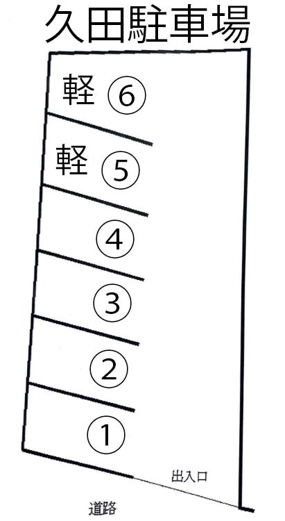 久田駐車場の駐車配置図