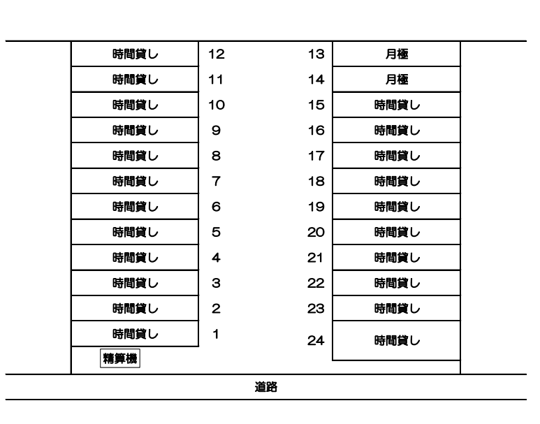 パーキングスペース西堀前通2番町駐車場の駐車配置図