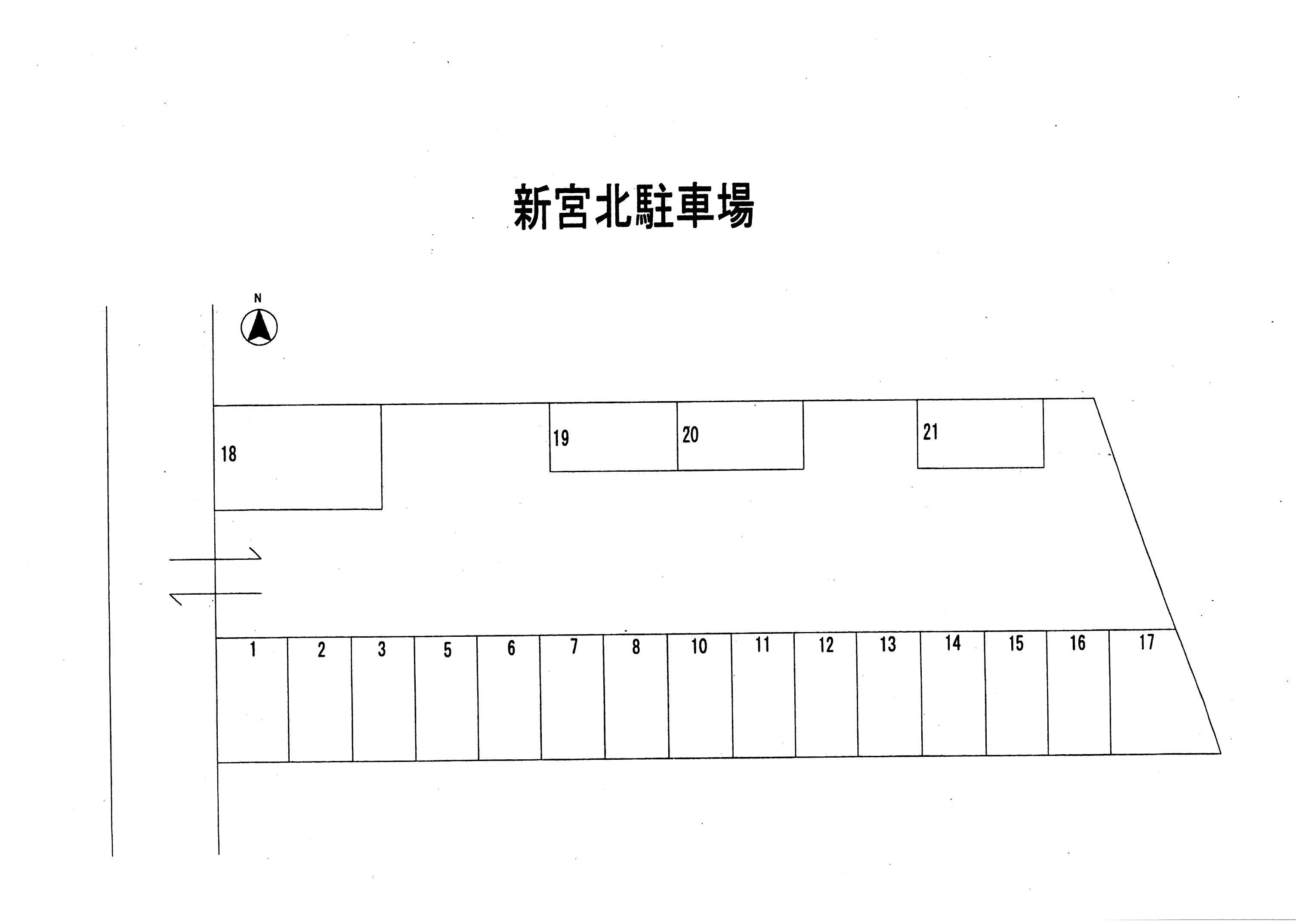 新宮北駐車場の駐車配置図