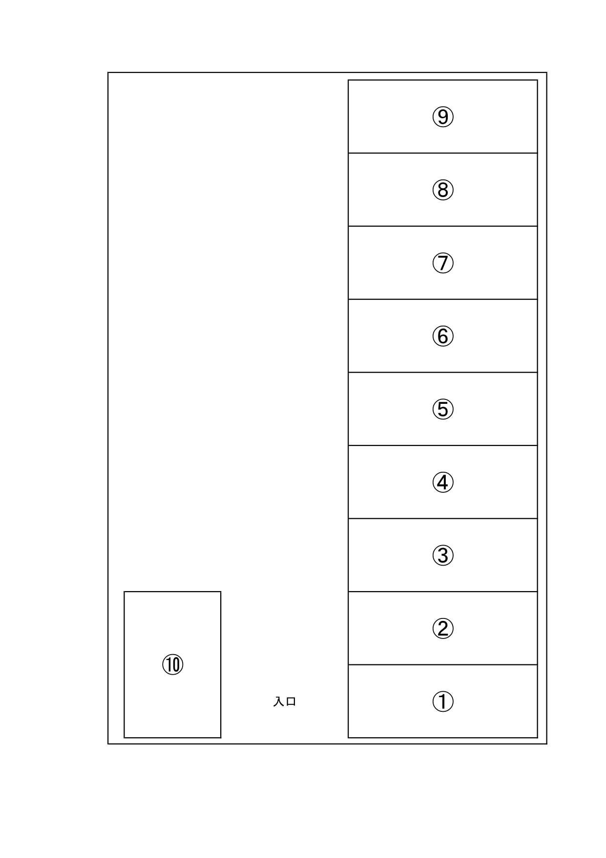 南蔵王6丁目フジイ駐車場の駐車配置図