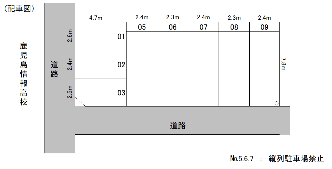 Mパーク13(谷山中央2丁目)の駐車配置図