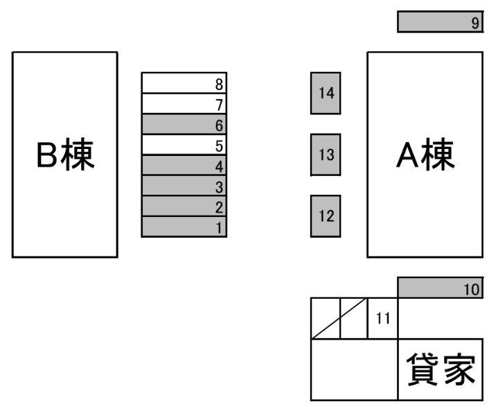 所沢市山口1946番(オークヴィラ)の駐車配置図