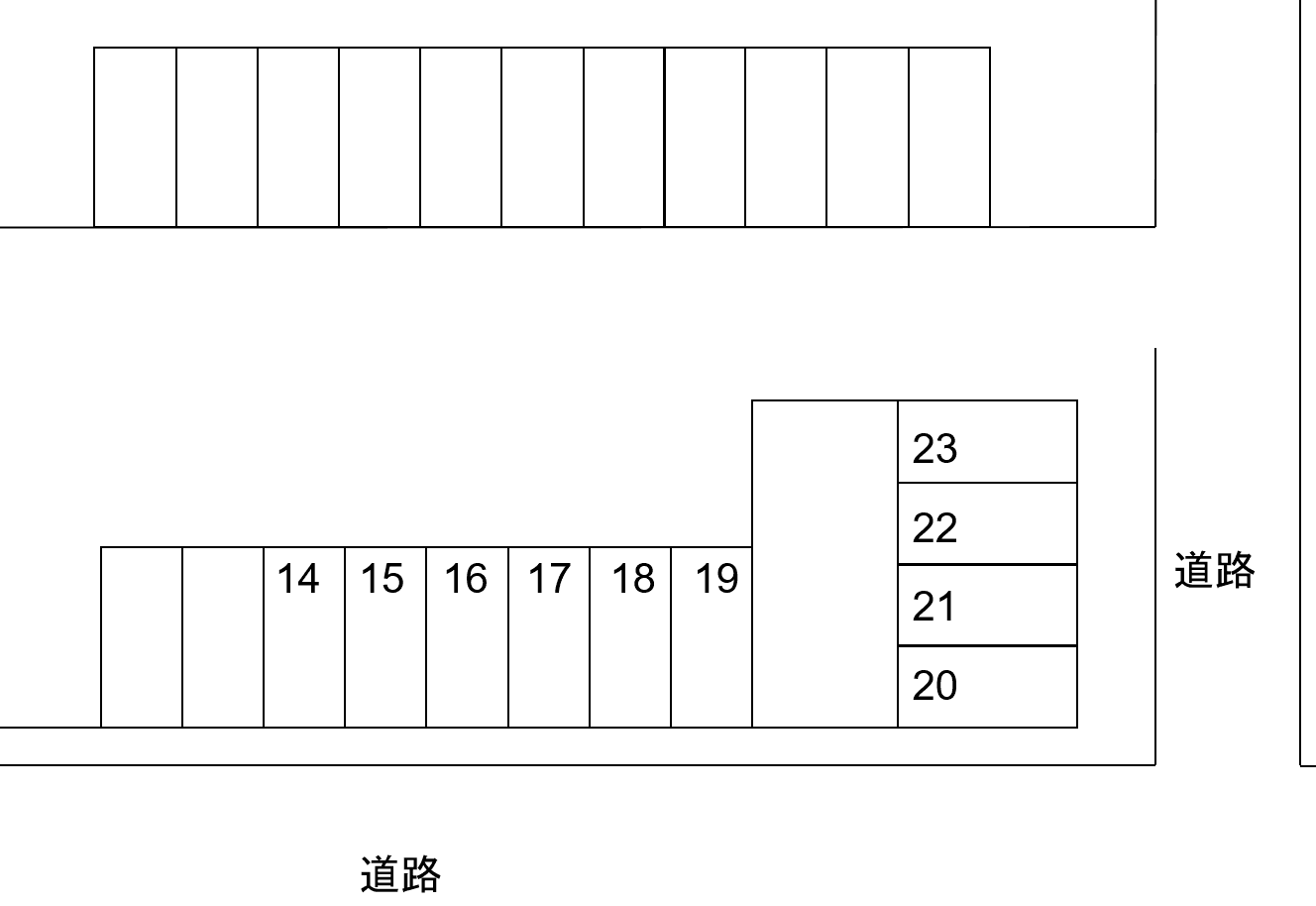 エンター北加賀屋第15の駐車配置図