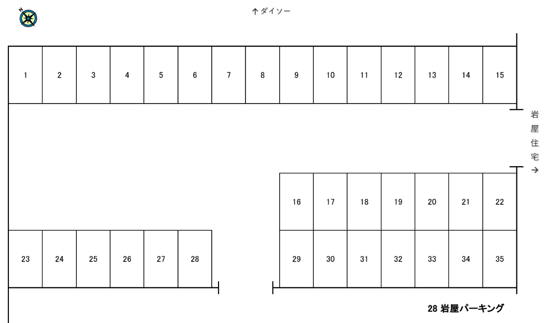岩屋パーキングの駐車配置図