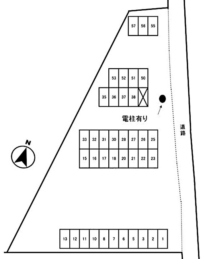 吉田第一駐車場の駐車配置図