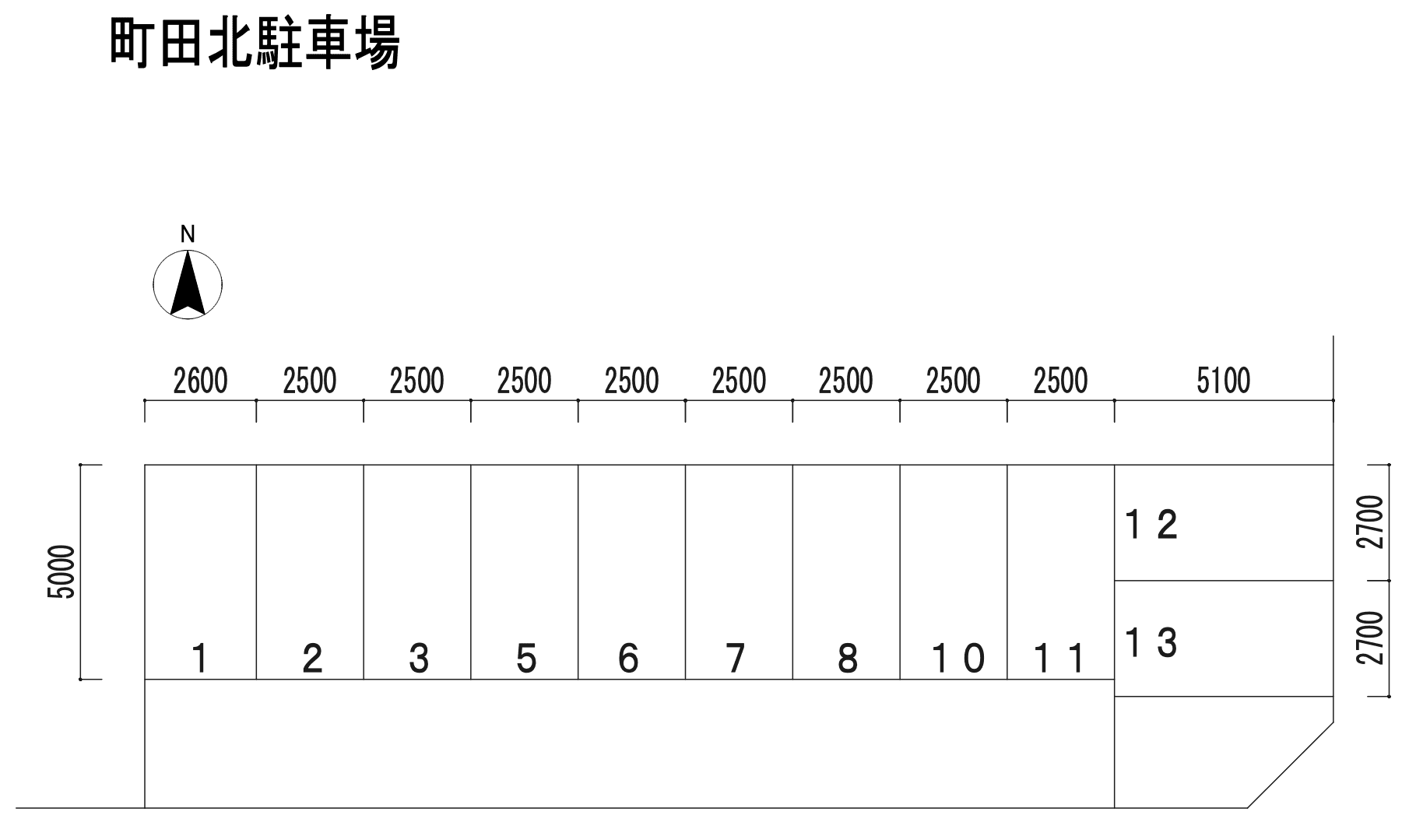 町田北駐車場の駐車配置図