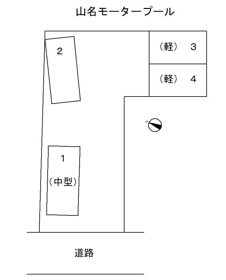 山名モータープールの駐車配置図