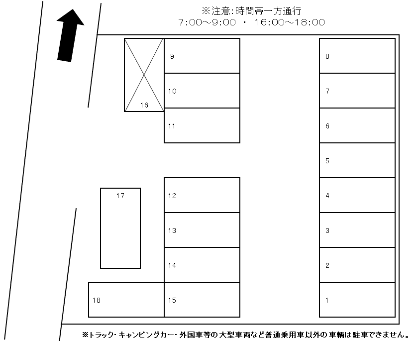 相原第4駐車場の駐車配置図