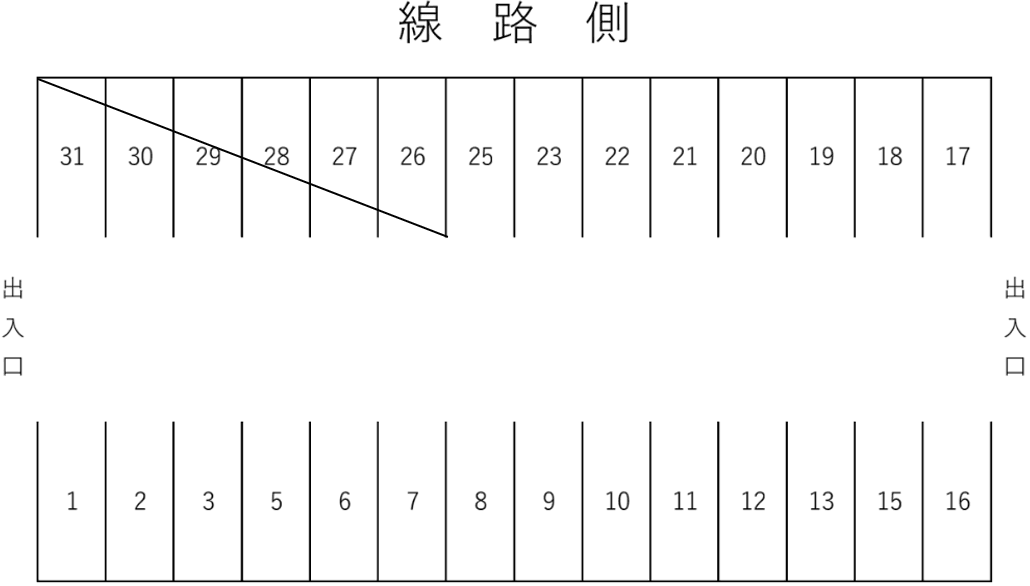 築地産業㈱第2駐車場の駐車配置図