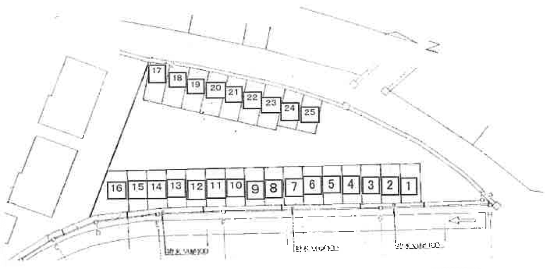 諸葛川駐車場の駐車配置図