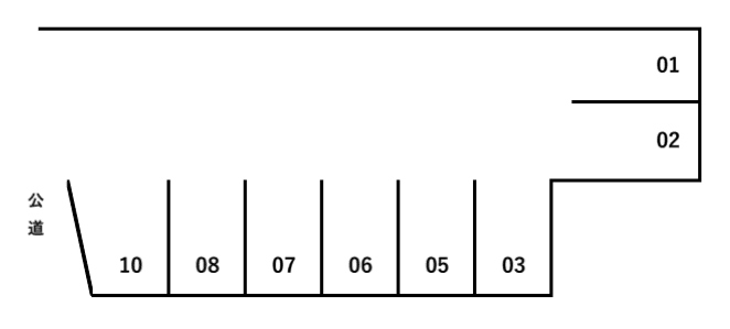 梅園2丁目パーキングの駐車配置図