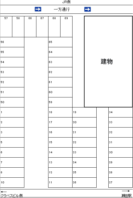 稲田ガレージの駐車配置図