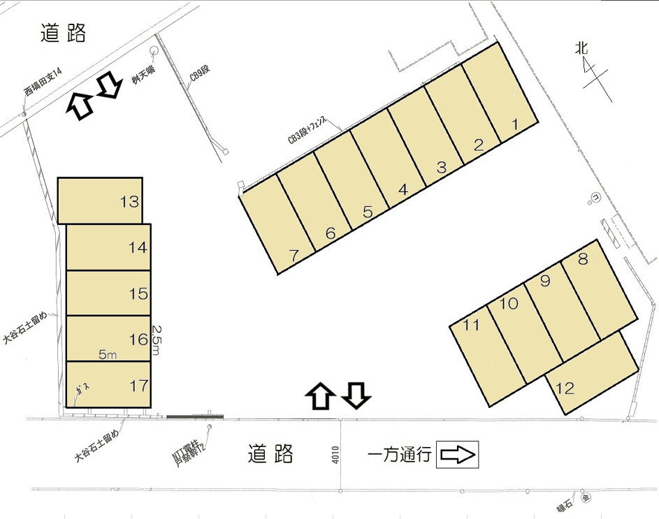 昭和2丁目の駐車配置図