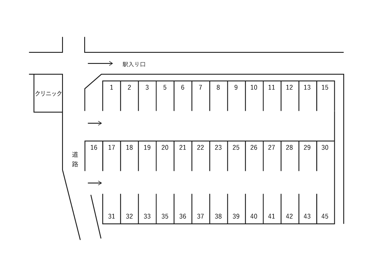 斉藤駐車場No.101の駐車配置図