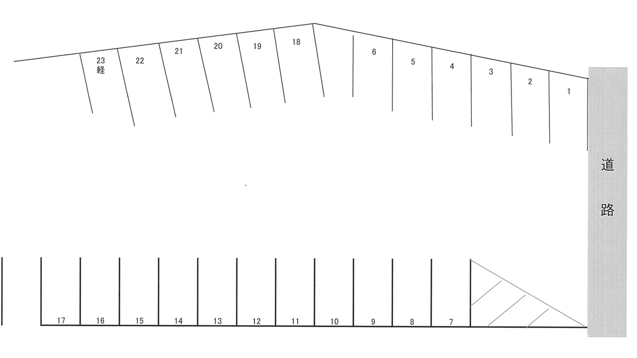 布瀬橋駐車場の駐車配置図