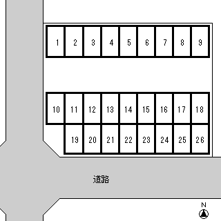 西田大築パーキングの駐車配置図