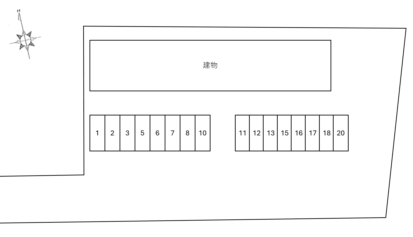 クレール シャンテ Ⅱの駐車配置図