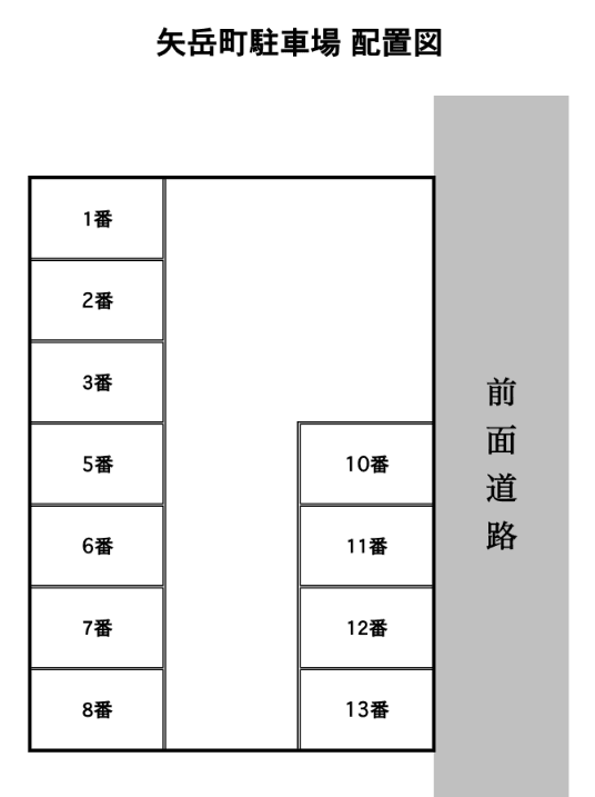 矢岳町駐車場の駐車配置図