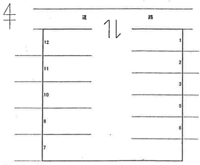 表山駐車場の駐車配置図