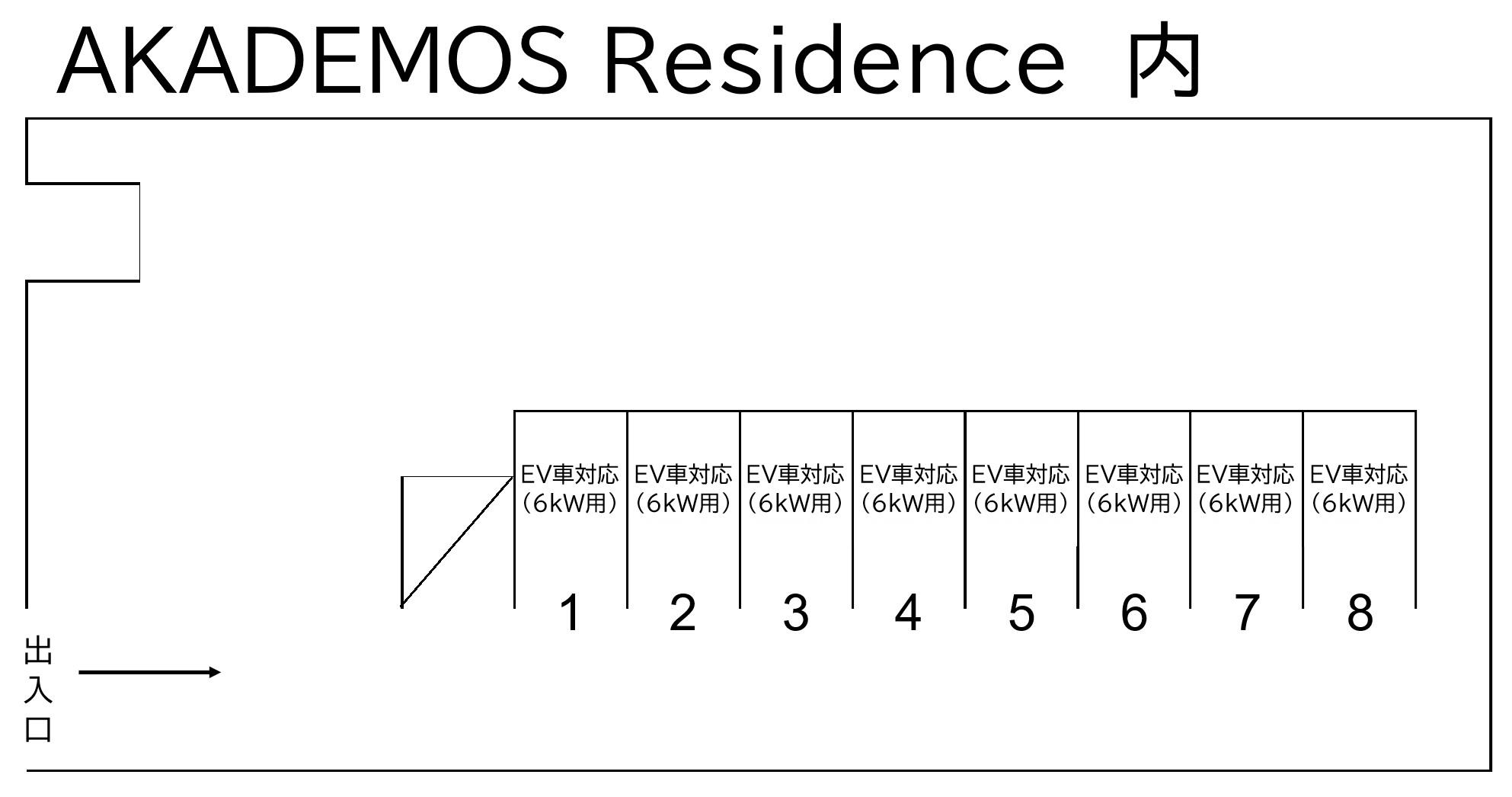 AKADEMOS Residence 内の駐車配置図