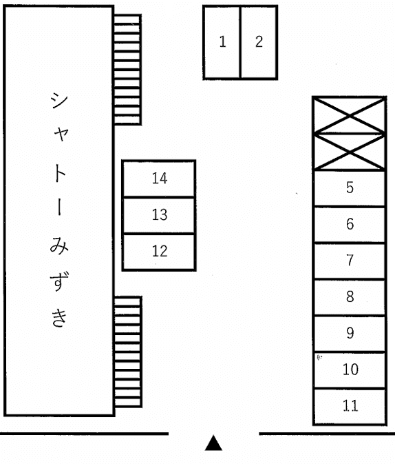 シャトーみずきの駐車配置図