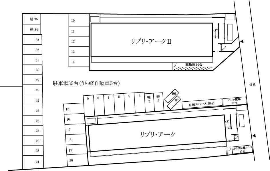 リブリ・アーク駐車場の駐車配置図