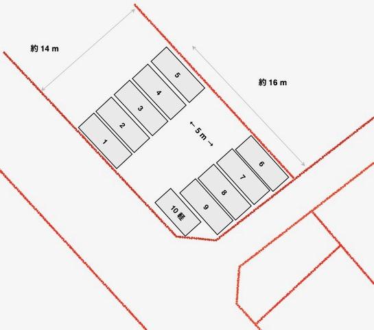 高嶋東昭和町18駐車場の駐車配置図
