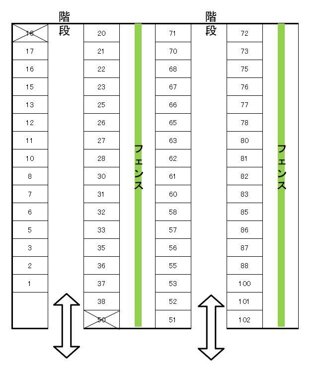 刈谷パーキングの駐車配置図