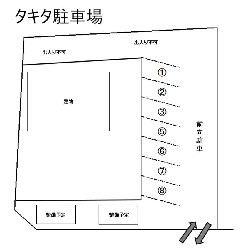 タキタ駐車場の駐車配置図