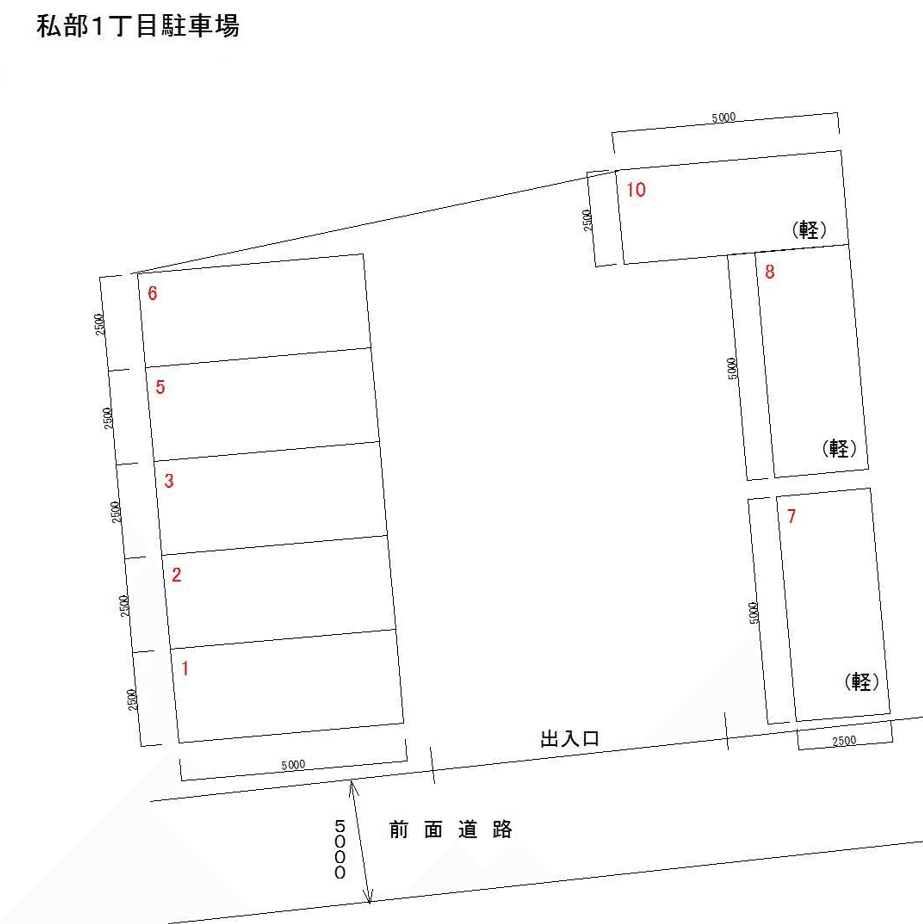 私部1丁目駐車場の駐車配置図