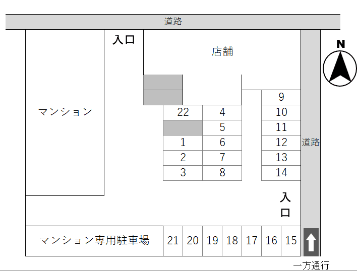 K-0116駐車場の駐車配置図