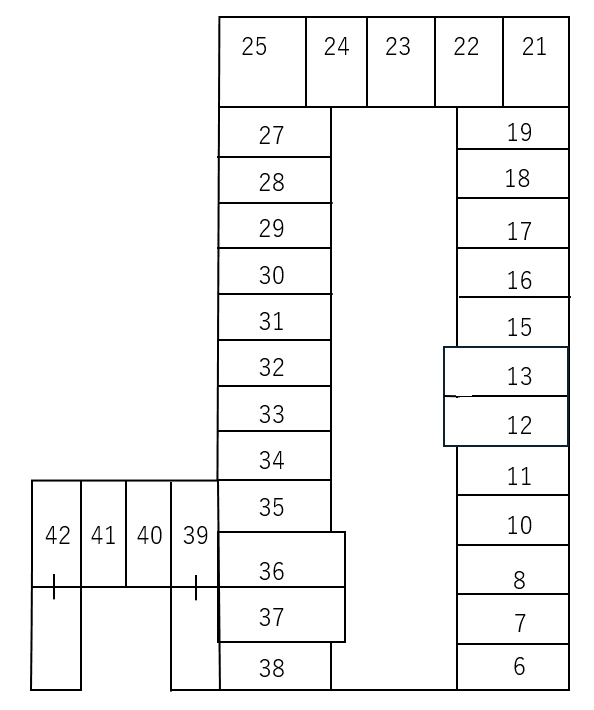 関屋町108・109駐車場の駐車配置図