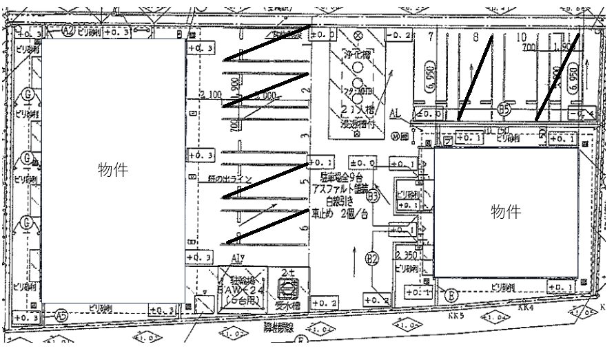 Belle Demeure C別駐車場の駐車配置図
