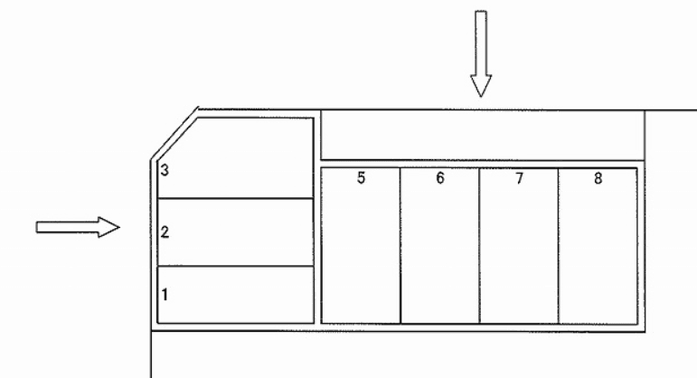 篠田パーキングの駐車配置図