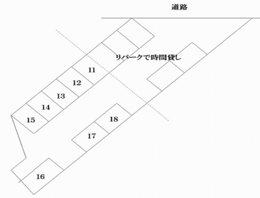石渡駐車場の駐車配置図