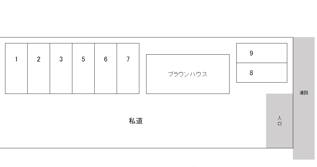 ブラウンハウス月極駐車場の駐車配置図