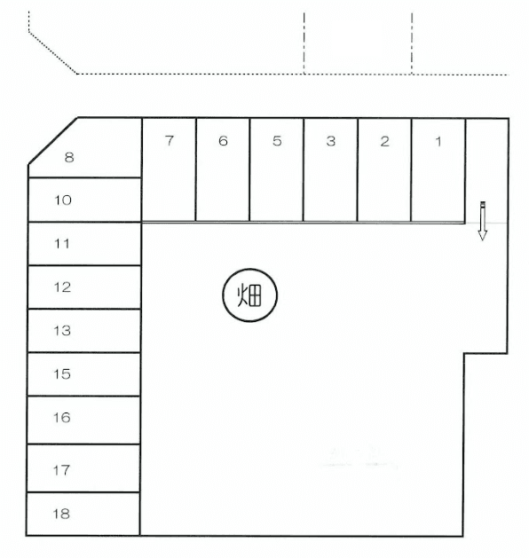 左京山パーキングの駐車配置図