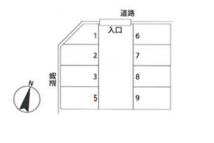 長谷川駐車場の駐車配置図