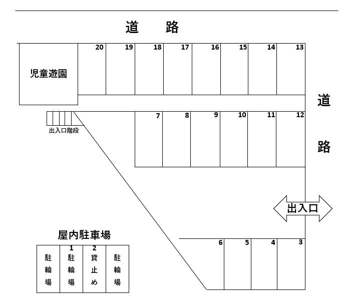 戸塚ウエストウッド駐車場の駐車配置図
