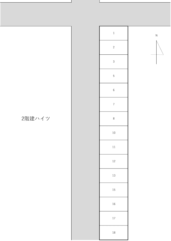 浅田ガレージの駐車配置図