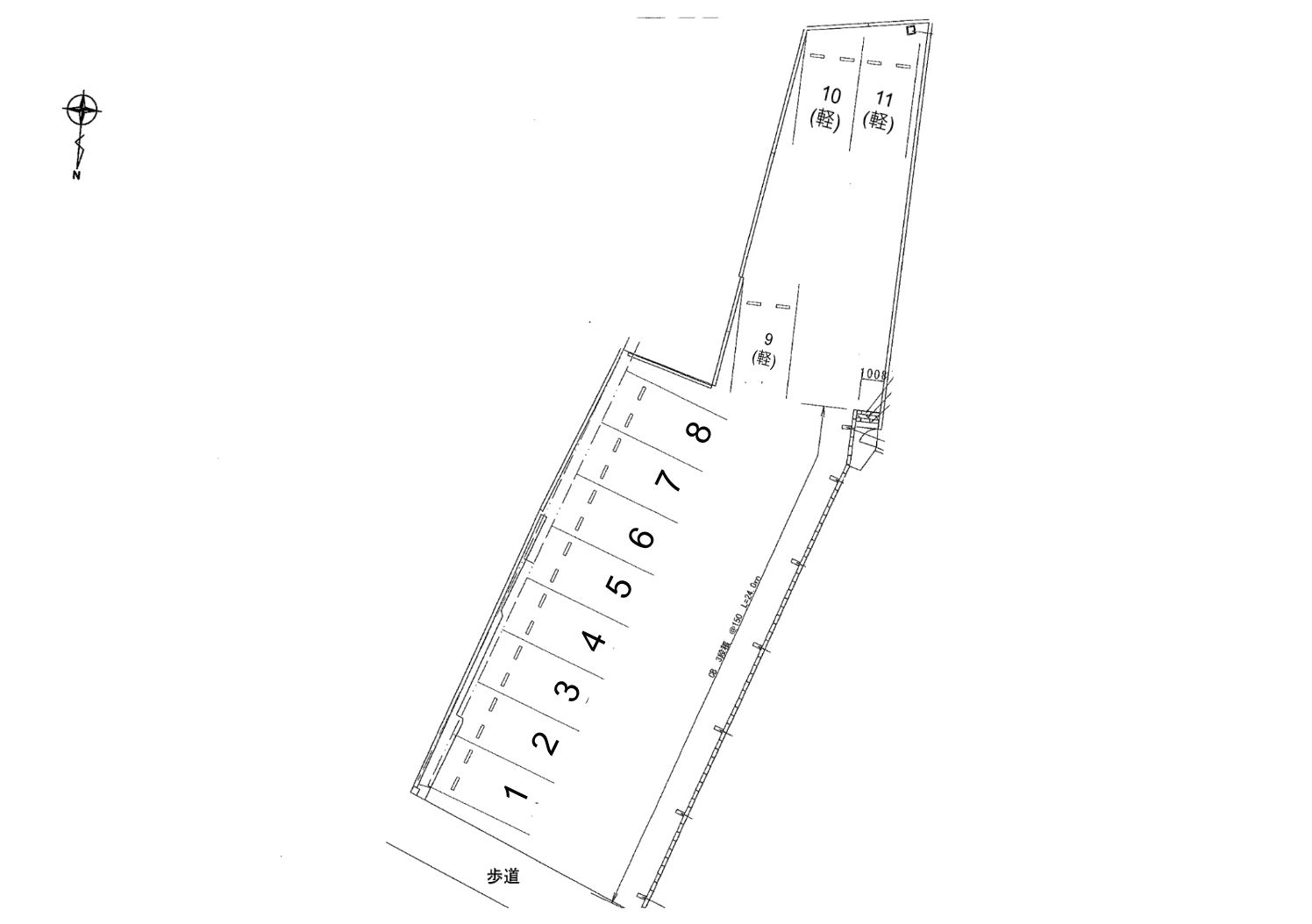停車場月極駐車場の駐車配置図