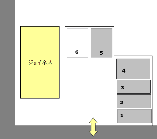 江坂様ガレージの駐車配置図